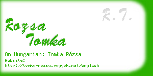 rozsa tomka business card